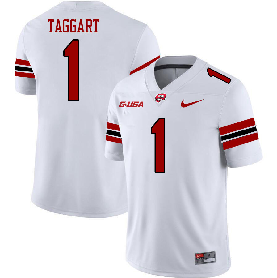 Western Kentucky Hilltoppers #1 Willie Taggart College Football Jerseys Stitched Sale-White